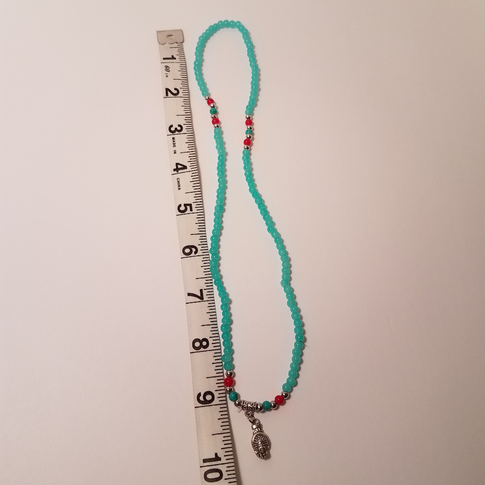 ** HP**  Turquoise stretchy bracelet with charm - Picture 7 of 7